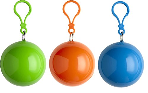 Preisvergleich Produktbild sinsey 3er Set Poncho Notfall-Poncho Regencape Regenponcho (apfelgrün - orange - blau)