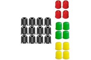 DWEEKIY 110 tapones de válvula para válvulas de coche, bicicletas, etc. 50 x negras, 20 x rojas, 20 x verdes, 20 x amarillas – Plástico para coche, NFZ, bicicleta y hobby, tapones antipolvo universales con