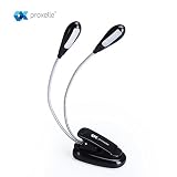 Lámpara Lectura Flexible LED - Flexo Doble-Cabezal 4 Niveles de Brillo Luz para Libro Recargable Plegable con Pinza Clip-On