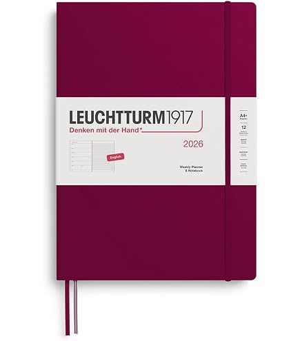 LEUCHTTURM1917 Agenda Semainier 2026 Poche A6 – Couverture Souple, Anglais, Vue Hebdo Horizontale Spacieuse
