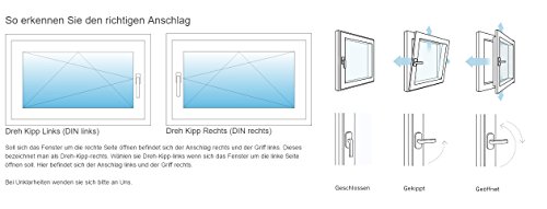 Kellerfenster – Kunststoff – Fenster – weiß – BxH: 70×50 cm – DIN links – Sicherheitsbeschlag – verschiedene Maße - 7
