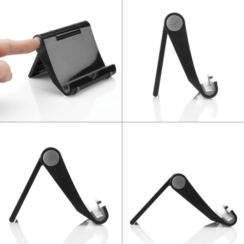 deleyCON Universal Tablet Ständer – Winkel verstellbar für iPad / Galaxy Tab usw – mit & ohne Case nutzbar – Schwarz - 4
