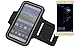 Produktbild K-S-Trade Für Huawei P10 lite Dual-SIM Neopren Jogging Armband Sportarmband Oberarmband schwarz für Huawei P10 lite Dual-SIM mit Reflektor Streifen. Fitness Lauf Armband