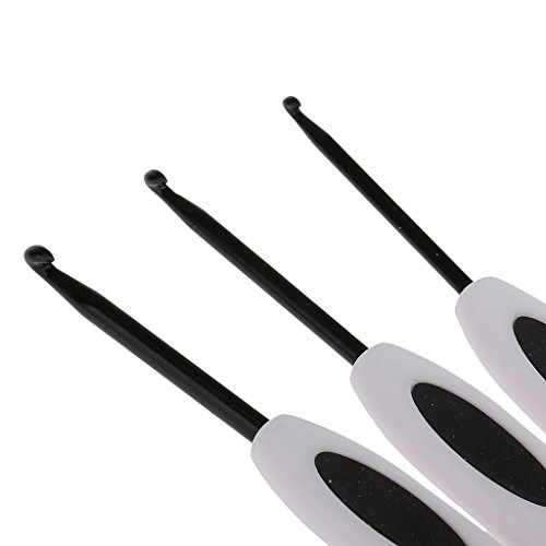 MagiDeal 8 Größe Aluminium Häkeln Haken Nadel Set Mit Weißen Kunststoff Griff 2,5mm-6mm - 3