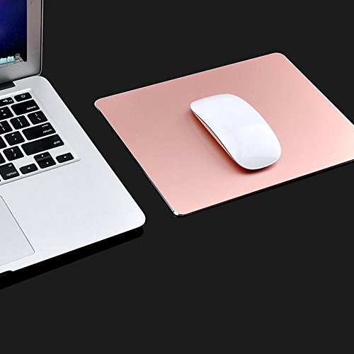 niceEshop(TM) 220x180mm Rechteck Gaming Aluminium Metall Mauspad mit Wasserdichte Anti Rutsch Gummi Basis und Mattiert Oberfläche Mauspad für Apple MackBook, Rosegold - 6