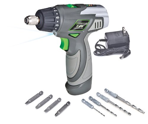 Preisvergleich Produktbild Genesis GLSD72A 7.2V Lithium-Ion 2-Speed Screwdriver, Grey by Genesis