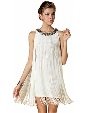 Babeyond Damen Flapper Kleid mit langem Troddel The Great Gatsby Mottoparty Frauen Mini Kleid