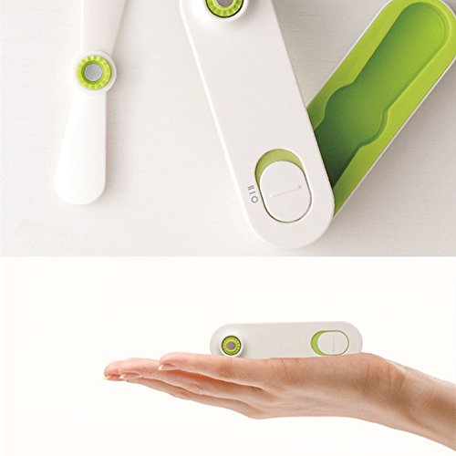 XMDZ Mini Tischventilator Handventilator USB Faltbar für Unterwegs Büro Batteriebetrieben Aufladbar 2 Speed Blätter aus Silikon - 8