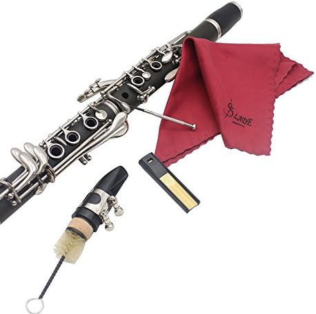 Andoer® 5-in-1 Cleaning Kit Cork Grease Cleaning Cloth Mouthpiece Brush Reed Case Mini Screwdriver for Clarinet Saxophone Flute Instruments