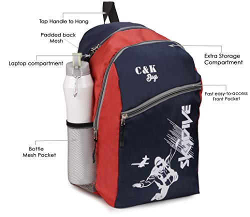 60% OFF on Chris Kate Spacious Comfortable 30 Ltrs Blue-Red