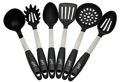 Küchenhelfer von Vorling, 6 Premium Küchenutensilien, Küchenhelfer aus Edelstahl mit Silikon ummantelt, Ausgezeichnet mit LFGB Zertifikat.