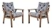 Produktbild Ambientehome Gartensessel Loungesessel Sessel Gartenstuhl Massivholz inkl. Kissen HANKO, braun, 2-teiliges Set