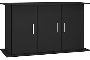 vidaXL Support pour Aquarium, Noir, 101x41x58 cm, Bois d’ingénierie, Meuble pour Aquarium avec Rangement, Armoire 3 étagères, Polyvalent, Usage intérieur
