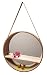 Produktbild Design Wandspiegel rund 40 cm - Holz Badspiegel Flurspiegel Spiegel mit Ablage