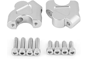 KIMISS Riser Manubrio 22Mm + Prolunghe Manubrio per Moto Adattatori Rialzo per Morsetto Riser per R1200Gs Lc, Adventure 2014-2018(Argento)