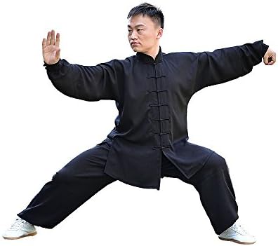 Katosca Kung Fu Uniform Taichi Martial Arts Suit Cotton,Chinese Traditional Tai Chi Uniforms Kung Fu Clothing,Chinese Traditional Tai Chi Uniforms,Wushu Suit Morning Exercise Suit(Black)