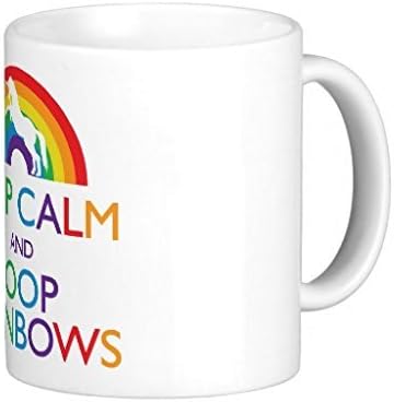 WellmoreÃƒÆ’Ã‚â€šÃƒâ€šÃ‚Â® Keep Calm and Poop Rainbows Unicorn Classic White Coffee Mug by Wellmore
