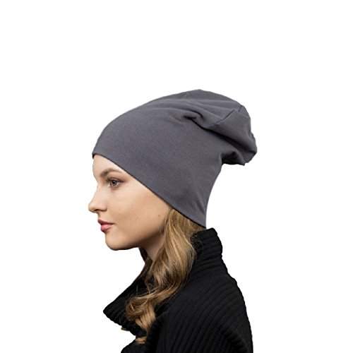 Preisvergleich Produktbild ducomi® Wiz Mütze Unisex weichem Jersey – leicht, dünn und bequem, grau
