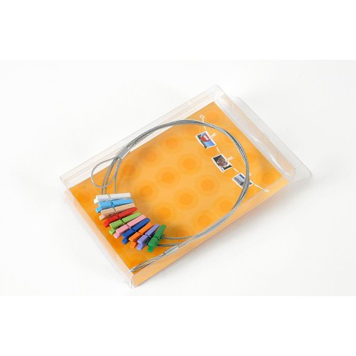 HAB & GUT (MC402) Fotoleine aus Stahl 120 cm mit 10 farbigen Mini-Holzklammern - 2