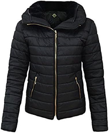 Glam Couture New Ladies Womens Quilted Padded Puffer Bubble Fur Collar Warm Thick Jacket Coat