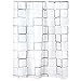 Produktbild RotSale® 1x Grau Duschvorhang mit 12 Duschvorhangringe Wasserdicht Kariert Modell für Badezimmer 180 x 200cm