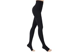 Evolyline 20-30mmHg Medias de compresión médicas para mujeres y hombres largas, medias de compresión graduadas de clase II para hombre, punta abierta, medias de apoyo para embarazo, varices edema