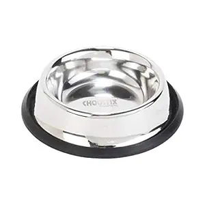 Choostix Dog Feeding Steel Bowl, Large, 1650 ml