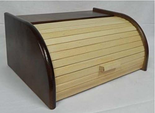 Bread Bin Wooden 2-Colour Varnished, Medium