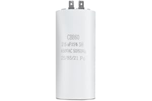 CBB60 25µF 450V 2 terminaler 25/85/21 upp till 85 °C kondensator – Motorstartkondensator för tvättmaskin, luftkonditionering