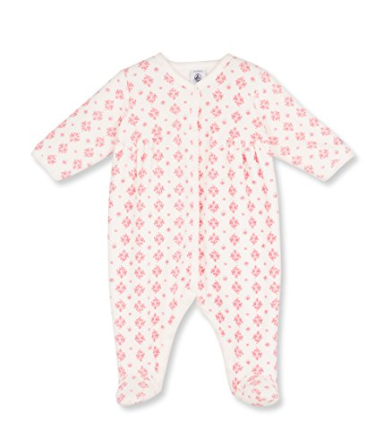 Petit Bateau Baby-Girls Saine Footies, Pink (Lait/Char), 3-5.5 Months (Manufacturer Size:3 Months)