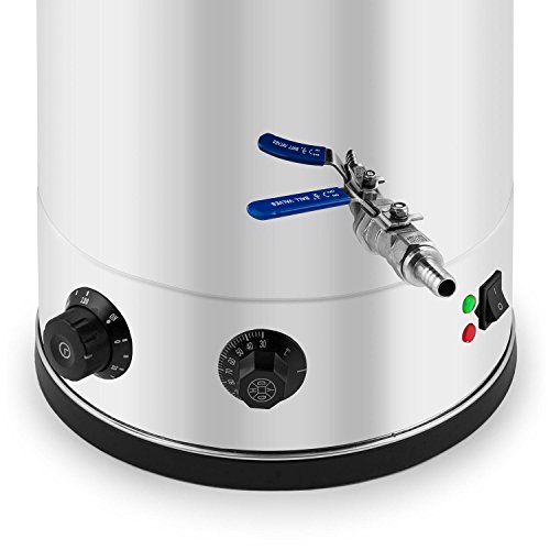 Klarstein Beerfest Maischekessel Bierbraugerät Brauautomat (30 Liter Bierbraukessel, 2500 W, Zeitschaltuhr, stufenloser Temperatur-Regler, inkl. Siebeinsatz, Zapfhahn, Edelstahl) silber - 4
