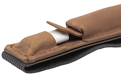 StilGut Pencil-Halter für Apple 9,7″ iPad Pro und iPad Pro 10.5″ aus echtem Leder mit Lightning-Adapter-Fach. Stift-Halterung zur sicheren Aufbewahrung des Apple Pens, Cognac Vintage - 2