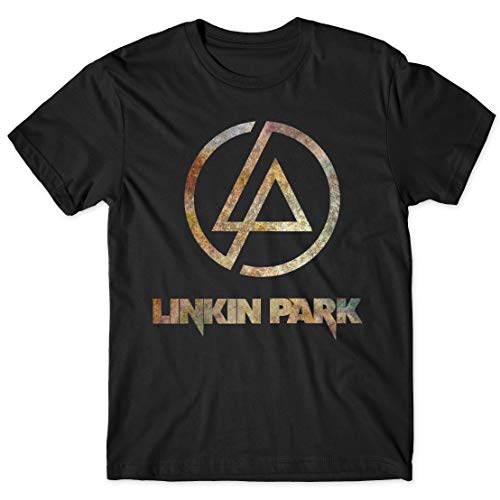 LaMAGLIERIA Camiseta Hombre Linkin Park - Rust Texture Camiseta 100% algodòn, S, Negro