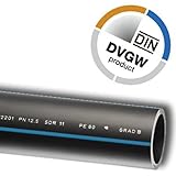 rohr dn 25 abmessungen Mega PE Rohr Trinkwasser PN12 PE Rohr Trinkwasser PN12,5 DVGW Durchmesser 32mm, Rollenlänge 100m
