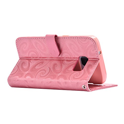 Galaxy S7 Hülle,Samsung Galaxy S7 Tasche,TOYYM Bling 3D Sanduhr Design with Shinny Flüssig Treibsand Flüssigkeit Schutzhülle PU Leder Flip Cover Wallet Case,Handytasche Hüllen im Bookstyle mit Stand Funktion Kartenfächer Magnetverschluss Handyhülle Etui Schale Backcover Protektiv Cover Tasche Schutztasche für Samsung Galaxy S7+1x Dust Plug+1x Stylus-Rosa - 3