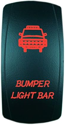 Alaman 5Pin Toggle Rocker Switch BUMPER LIGHT BAR 20amp/12v and 10amp/24v On/off LED Light (Red)