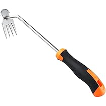 Estirpatore Erbacce Manuale Rundago - 4 Denti In Acciaio Inox, Attrezzo Giardinaggio Multiuso