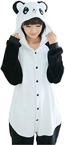 IFLIFE Unisex Adult Pyjamas Animal Cosplay Costume Onesie Hooded Sleepwear (S(Fit Height 150-158cm), Cute Panda)
