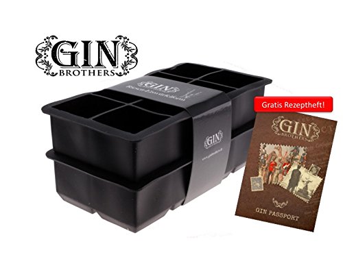 2er Pack XXL-Eiswürfelform für je 8 Eiswürfel, 5x5 cm Eiswürfel, riesige Eiswürfelform, 100 % BPA frei, Lebensmittelecht, kühlt lange und verwässert nicht.