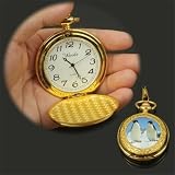 Easy Go Shopping Taschenuhr, Quarz, Goldfarbener Pinguin, mit Haken