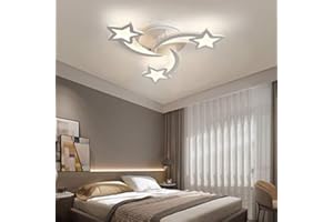 XEMQENER 45W LED Ceiling Light for Living Room, Modern LED Chandelier Ceiling Light, Star Design Lighting Fixture for Bedroom Lounge Christmas Decor (3 Stars, Cool White)