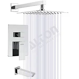 ALTON EDG14140 Brass, Concealed Body High Flow Diverter Full set With Overhead Shower and Bath Tub Spout (Chrome)