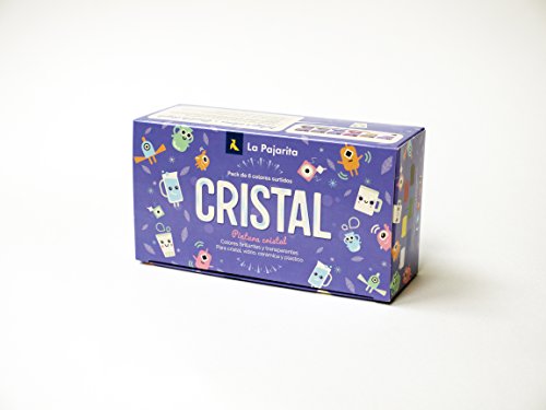 Kit Pintura Cristal al Agua La Pajarita 999994C, 5 Colores Brillantes y Transparentes