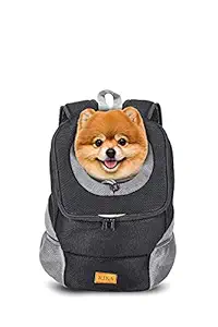 KIKA Pet Dog Carrier Backpack Puppy Dog Travel Carrier Front Pack Breathable Head-Out Backpack Carrier for Small Dogs Cats Rabbits (Large Size, L)
