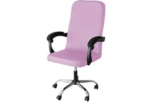 Lukery Coprisedia Ufficio Elasticizzato Coprisedie Gaming, Fodere Coprisedia Girevole Ufficio Universale Rimovibile, Coprisedia da Computer con Schienale per Sedia da Ufficio (Rosa,M)