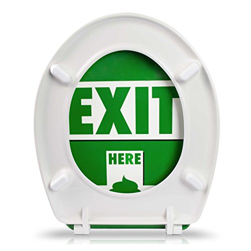 Premium WC Sitz mit Absenkautomatik – „Exit Here“ Design – Toilettendeckel aus Duroplast inkl. Montagesatz – VENKON - 9
