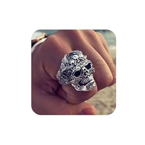 Aneneiceera Anillos de Calavera Vintage