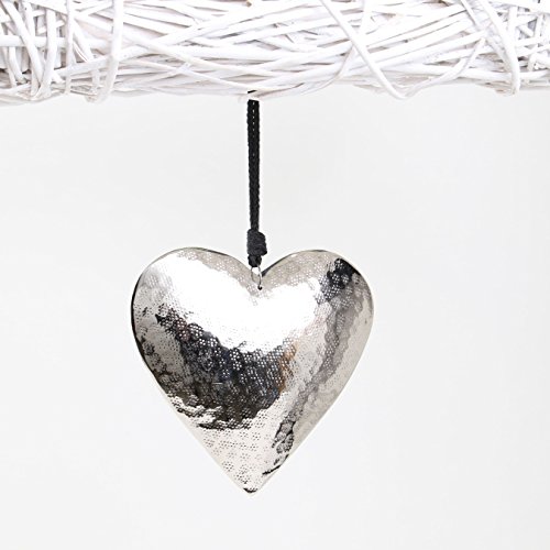 Metallherzen Aluminium silber ca. 20 cm | knuellermarkt.de | Weihnachten Metall Herz Hochzeit - 2