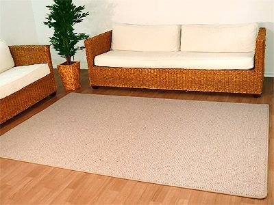 Natur Wolle Teppich Berber Malta Beige in 24 Größen, Größe:300x300 cm
