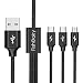 Produktbild FishOaky Multi USB Kabel, Multi Ladekabel, 3 in 1 Kabel Compatible for Android, Smartphone, 2 Type C Kabel + 1 Micro USB Kabel | Mehrfach 3A 1M USB Multi Ladegerät (New)